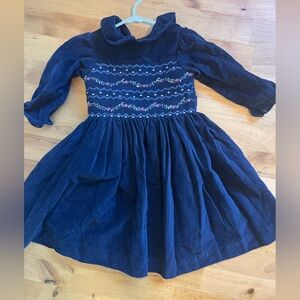 Strasburg size 3y Blue Smocked Dress with Embroidered Details